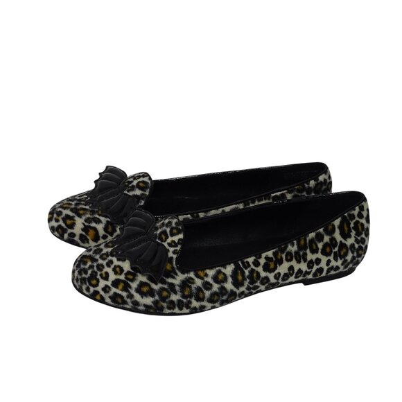 Leopard Print Flats with Bat Detail - Picture 3 of 8